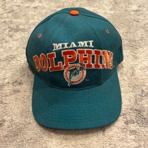 Vtg Starter NFL Miami Dolphins The Natural Tri Power Hat Cap Wool Mens SnapBack